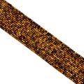 2.5mm square tiger eye stone beads strand with golden brown luster on white background - Tiger Eye