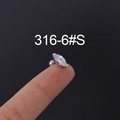 316L stainless steel marquise zircon cartilage stud earring with screw ball back - Marquise Style (6#) / Silver