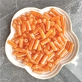 Orange cylinder acrylic beads with white swirl pattern for DIY jewelry making - 8x20mm / Light Orange