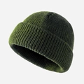 Bonnet en maille côtelée vert armée avec revers élégant pour un look hip-hop tendance - Vert Militaire