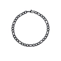 Detail einer schwarzen Figaro-Gliederkette mit poliertem Finish und sicherem Karabinerverschluss - Schwarz