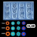 CS-133 Silicone nail mold for floral patterns featuring 7mm 9mm 10mm flower sizes - CS-133 Mixed Small Flowers