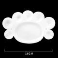 Cat paw shaped artist paint palette for children, white color mixing tray with 16cm width - Footprint Palette