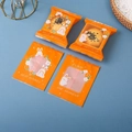 Orange mooncake self-sealing bags with white rabbit pattern, 9x11.5cm, 100 pieces - 9x11.5CM Orange Wish Rabbit (100 Pcs/Pack)
