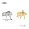 Polished elephant pendants in gold and silver steel with rhinestone details - Style 7 Elephant (S-KLJ6313-Z) / Silver