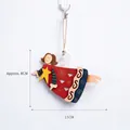 Wooden Christmas angel ornament with colorful stars and snowflakes, 8cm height decor - Style E/Angel with Snowflake