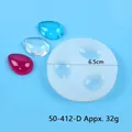 Macro shot of 6.5cm water drop silicone mold for DIY resin jewelry pendant crafting - 50-412-D/Water Drop / White