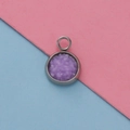 Detailed view of a 12mm purple star pattern pendant tray on a dual-color background - Purple Textured Style (11)