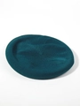 Breathable knit linen beret hat in dark teal green with woven texture for women - Adjustable / Dark Green