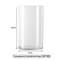 Transparent acrylic flower bucket, cylindrical vase 15x40cm for hydroponic flowers - Transparent Cylindrical Vase (15*40cm)