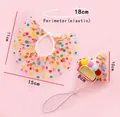 Polka dot mesh bib and party hat set for small dogs or cats, S size in vibrant colors - Small Polka Dot Set