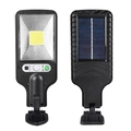 Solar outdoor wall light with COB LED panels and motion sensor in black finish - 616C 30COB (No Remote)