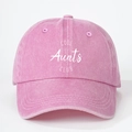 Pink washed retro baseball cap featuring white COOL Aunts CLUB embroidery on front - Adjustable / Pink