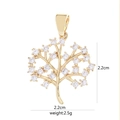 Golden tree of life pendant with zircon inlay and detailed weight and size labels - [D9533JB] Gold Life Tree (2.2x2.2cm)