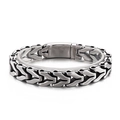 Pulsera para hombre estilo punk de hueso de dragón en acero inoxidable plateado pulido - Color Acero (KB148837-KJX)