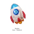 Space rocket aluminum foil balloon for birthday party, 70x60cm blue and red design - Rocket