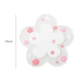Pink sakura-shaped heat resistant PVC dining mat with glitter and 19cm diameter - White Cherry Blossom Heat Insulation Pad / Small Size 10cm [no Holes]