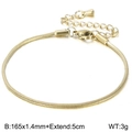 Bracciale a catena serpente minimalista in acciaio inossidabile dorato con chiusura a moschettone - Larghezza Oro 1,4 mm (KB147326-Z)