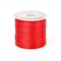 Spool of red strong and stretchy elastic beading cord for DIY jewelry making - 0.6mm*50m / Red