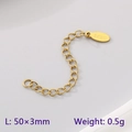 Gold-plated stainless steel extension chain with S.Steel engraving, size 50x3mm - 50mmx3mm / Gold (KLJ8607-Z)