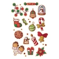 Flat lay of diverse Christmas sticker set featuring cute festive icons on white background - Christmas Sticker Series 9