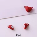 DIY red heart-shaped magnetic connector clasps for couples bracelets and necklaces - Red