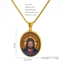 Specifiche su dimensioni e materiali per la collana con ciondolo icona Gesù placcata oro 18k - Stile Icona di Gesù (2238)