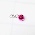 Pink metal bell charm with silver lobster clasp and high-gloss plating for pet collars - Glossy Rose Red