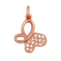 Rose gold butterfly pendant with hollow wing design and white sparkling zircon stones - Hollow Butterfly-Rose Gold