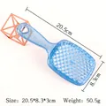 Detailweergave van glitter haarborstel met afmetingen 20,5x8,3x3cm en gewicht van 50,5g - Blauw - Grote holle kam