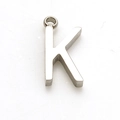 Minimalist silver stainless steel necklace featuring a polished letter K pendant charm - Steel K (With Chain) / Silver-Letter K