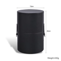 Black leather cylinder makeup brush holder with lid, dustproof case 13x20cm size - Black XXL Full Bucket