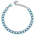 Rainbow Cuban link stainless steel bracelet with colorful electroplated metal finish - Colorful