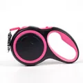 Guinzaglio retrattile rosso e nero con impugnatura ergonomica e gancio in metallo - 3 Metri / Rosa Rosso