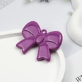 DIY purple acrylic bow tie charm with electroplated finish and top hanging ring - Purple