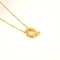 Collier avec pendentif lettre Q ballon doré 3D et chaîne perlée en acier inoxydable - Lettre Q (S-P062-Q)