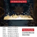 White Christmas window static stickers featuring snowy mountains and pine forest patterns - Style 12B / Small (45*15CM)