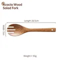 Polished acacia wood salad fork with hanging hole, size 26.5x7cm for modern kitchen use - Acacia Wood / Acacia Wood Salad Fork