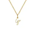 Golden stainless steel necklace featuring a cursive letter G and Y pendant with heart detail - Letter G