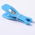 Blue acrylic piercing triangle clamp with strong metal spring for body jewelry tool - Blue Triangular Open Clamp