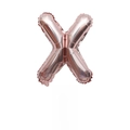 Rose gold letter X foil balloon for party decor, 16 to 40 inch sizes with retail card - 16" / Rose Gold Letter X (With Backing Card)