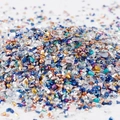 Macro shot of 2-8mm irregular mixed glass gravel and colorful seashell nail art flakes - 20g / Style 1