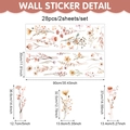 Watercolor botanical window stickers with flowers and butterflies on a white background - 90*30cm / Watercolor Floral Butterfly (UV26Y80132T_R)