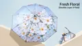 Double-layer 5-fold floral umbrella with hand-painted daisy pattern and matching bag - Double Layer Five-Fold Style / Breeze Floral
