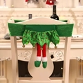 Christmas elf skirt chair cover with green belt and dangling legs for holiday decor - Green Elf Long Legs Style / Green/Red