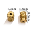 Golden stainless steel spacer beads with vintage texture and specific dimensions - Vintage Texture / Gold