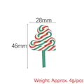 Weihnachtsbaum-Anhänger aus Harz, rot-weiß-grüne Spiralstreifen, Größe 28x46mm - Rot-grüner Weihnachtsbaumschmuck