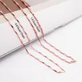 Roségoldene S925 Sterlingsilber Gliederketten in 0,8 mm und 1,0 mm Dicke für Damen - Roségold Vergoldet (16 Zoll 0,8 mm Melonenkernkette)
