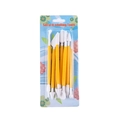8-piece yellow and white fondant cake modeling tool set in blister pack packaging - 8-Piece Set (Blister Card) / Yellow