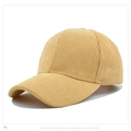 Classic corduroy baseball cap in vibrant yellow color for a stylish autumn winter look - Adjustable / Light Yellow